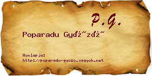 Poparadu Győző névjegykártya